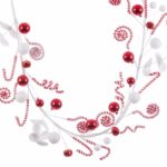 Χριστουγεννιάτικο στεφάνι Λευκό Κόκκινο Πλαστική ύλη Foam 125 cm