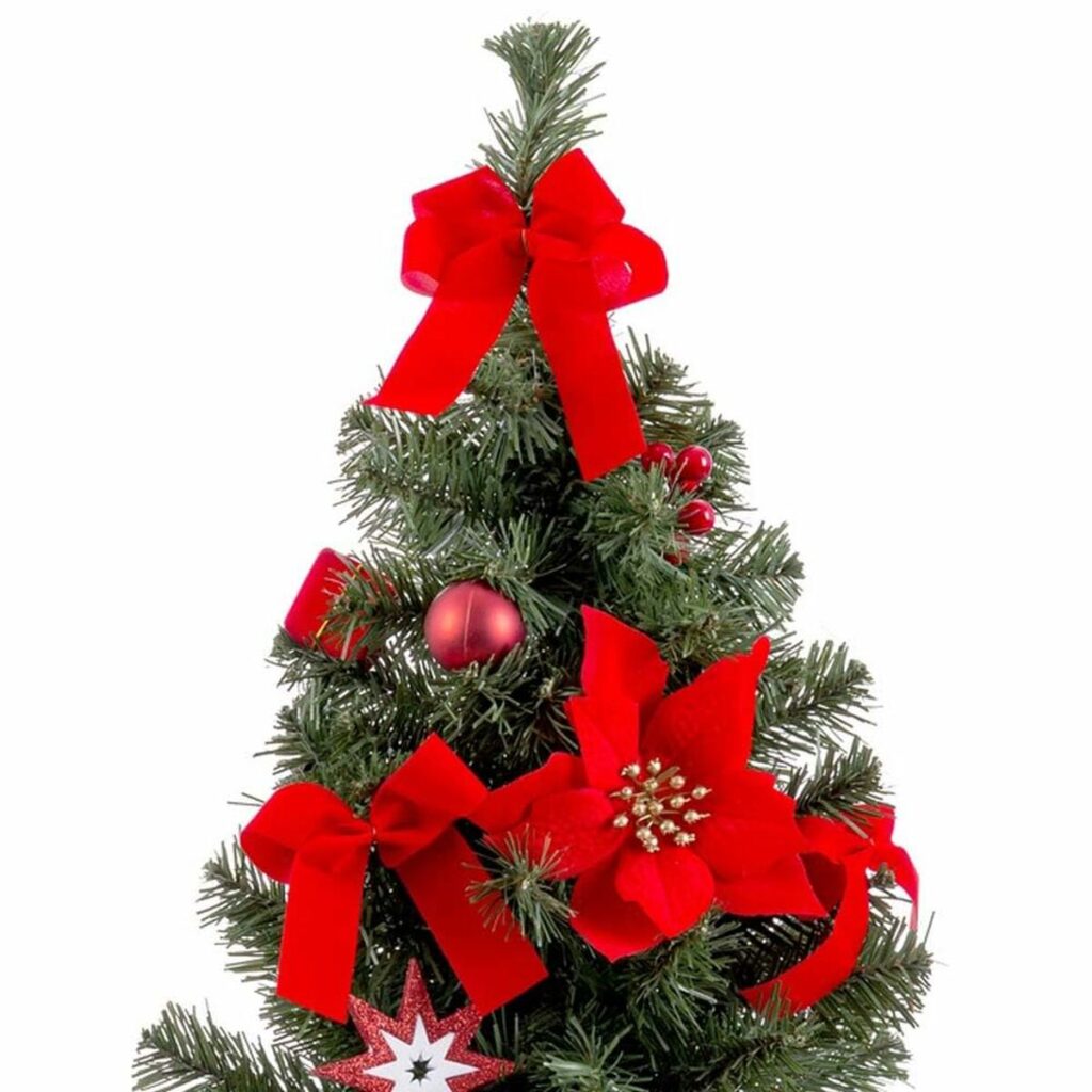 Χριστουγεννιάτικο Στολίδι Κόκκινο Πράσινο Πλαστική ύλη Ύφασμα Χριστουγεννιάτικο δέντρο 60 cm