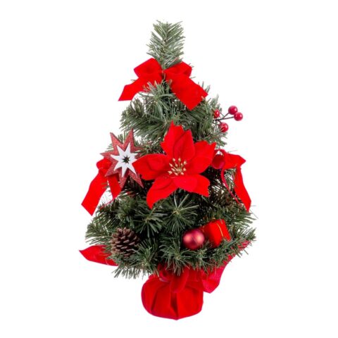 Χριστουγεννιάτικο Στολίδι Κόκκινο Πράσινο Πλαστική ύλη Ύφασμα Χριστουγεννιάτικο δέντρο 40 cm