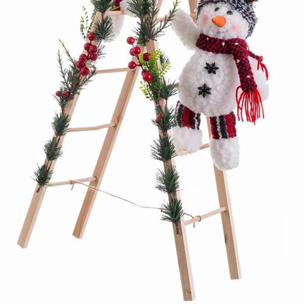Χριστουγεννιάτικο Στολίδι Πολύχρωμο Ξύλο Ύφασμα Χιονάνθρωπος 30 x 15 x 76 cm