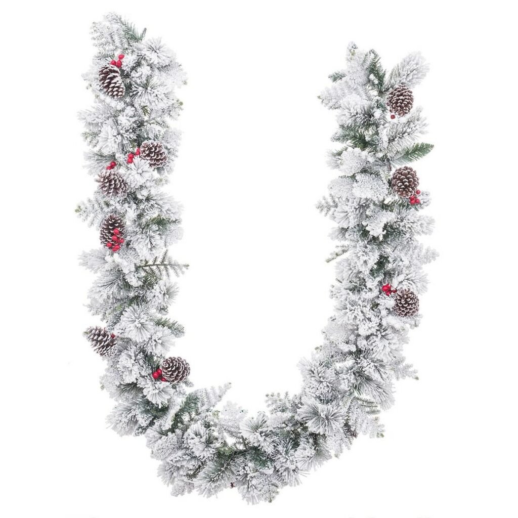 Χριστουγεννιάτικο στεφάνι Λευκό Πολύχρωμο πολυαιθυλένιο Ανανάδες 270 cm