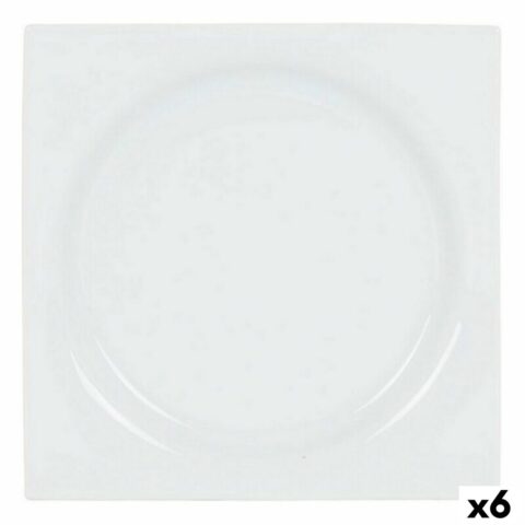 Πιάτο για Επιδόρπιο Inde Zen Πορσελάνη Λευκό 18 x 18 x 2
