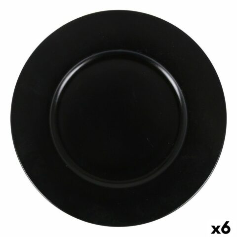 Πιάτο για Επιδόρπιο Inde Neat Μαύρο Πορσελάνη Ø 24 cm (x6)