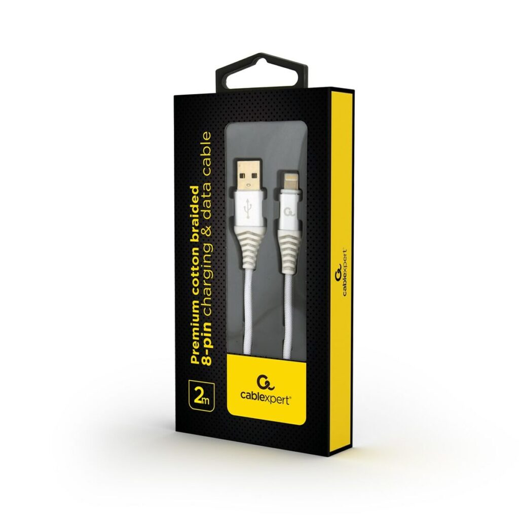 Καλώδιο USB σε Lightning GEMBIRD CC-USB2B-AMLM-2M-BW2 Λευκό Ασημί 2 m