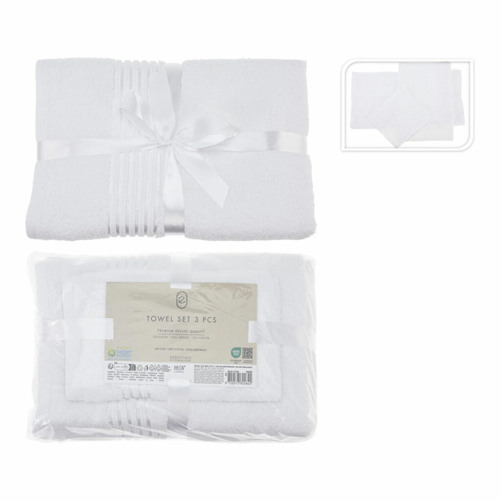 Σετ πετσέτες Essentials Λευκό (3 Τεμάχια)