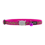 Κολάρο γάτας Red Dingo Stars Lime on Hot 20-32 cm Ροζ