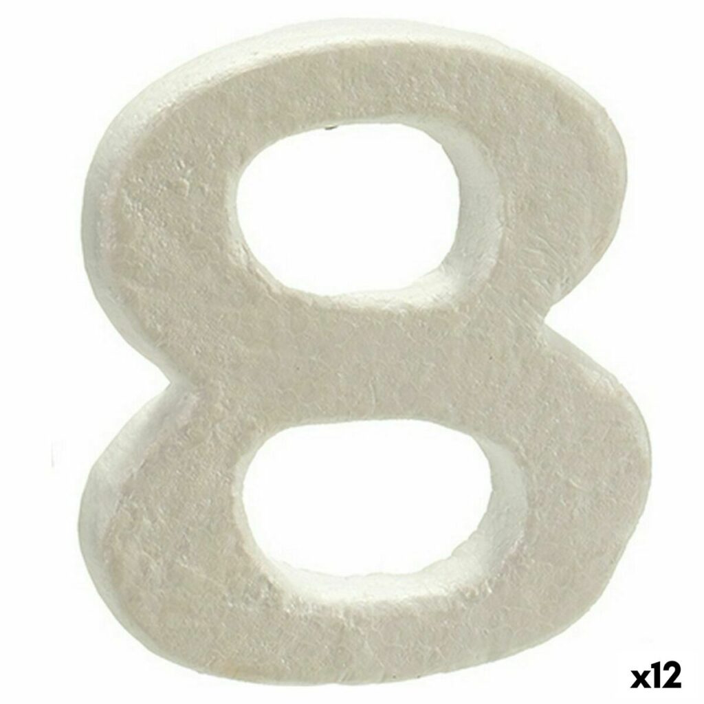 Διακόσμηση πολυστερίνη Αριθμοί 8 (2 x 15 x 10 cm) (12 Μονάδες)