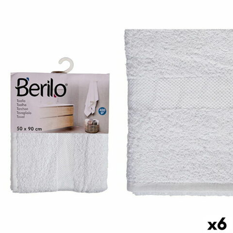 Πετσέτα μπάνιου 50 x 90 cm Λευκό (x6)