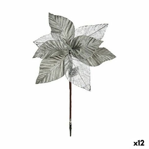 Διακοσμητικό Λουλούδι Ασημί Πλαστική ύλη 24 x 27