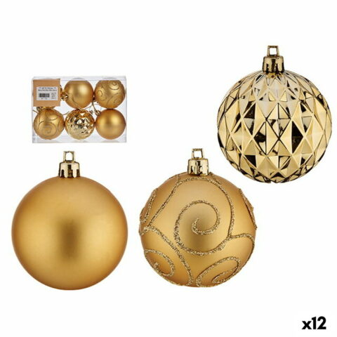Σετ Χριστουγεννιάτικες Μπάλες Χρυσό Πλαστική ύλη Ø 6 cm (12 Μονάδες)