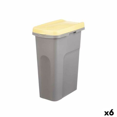 Κάδος Απορριμμάτων Stefanplast Κίτρινο Γκρι Πλαστική ύλη 25 L (x6)