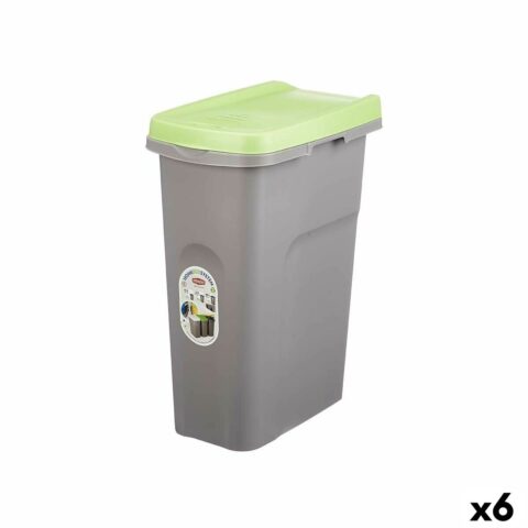 Κάδος Απορριμμάτων Stefanplast Πράσινο Γκρι Πλαστική ύλη 25 L (x6)