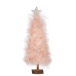 Χριστουγεννιάτικο δέντρο Ροζ Ξύλο Πλαστική ύλη 9 x 34 x 9 cm (x6)