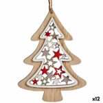 Χριστουγεννιάτικο Στολίδι Χριστουγεννιάτικο δέντρο Λευκό Καφέ Κόκκινο Ξύλο 11 x 0
