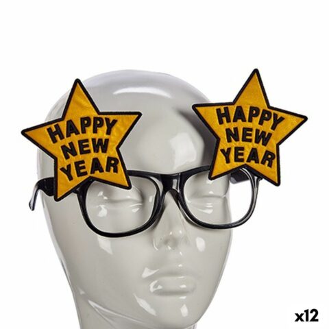 Γυαλιά Happy New Year Μαύρο Χρυσό Πλαστική ύλη (12 Μονάδες)