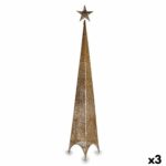 Χριστουγεννιάτικο δέντρο Αστέρι Πύργος Χρυσό Μέταλλο Πλαστική ύλη 42 x 218 x 42 cm (3 Μονάδες)