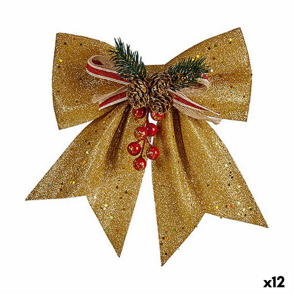 Χριστουγεννιάτικο Στολίδι Γραβάτα Χρυσό Πλαστική ύλη 23 x 25 x 5 cm (12 Μονάδες)