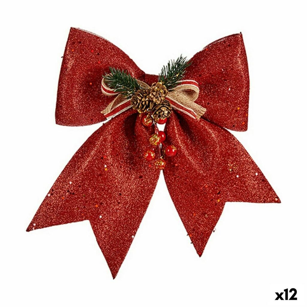 Χριστουγεννιάτικο Στολίδι Γραβάτα Κόκκινο Πλαστική ύλη 31 x 29 x 6 cm (12 Μονάδες)