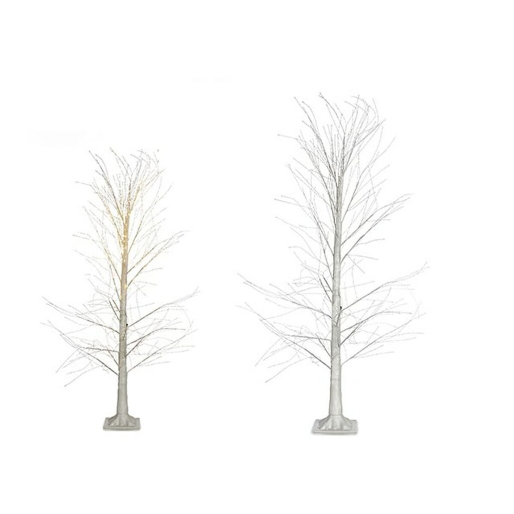 Χριστουγεννιάτικο δέντρο Λευκό Μέταλλο Οπτικές ίνες 70 x 120 x 70 cm (x2)