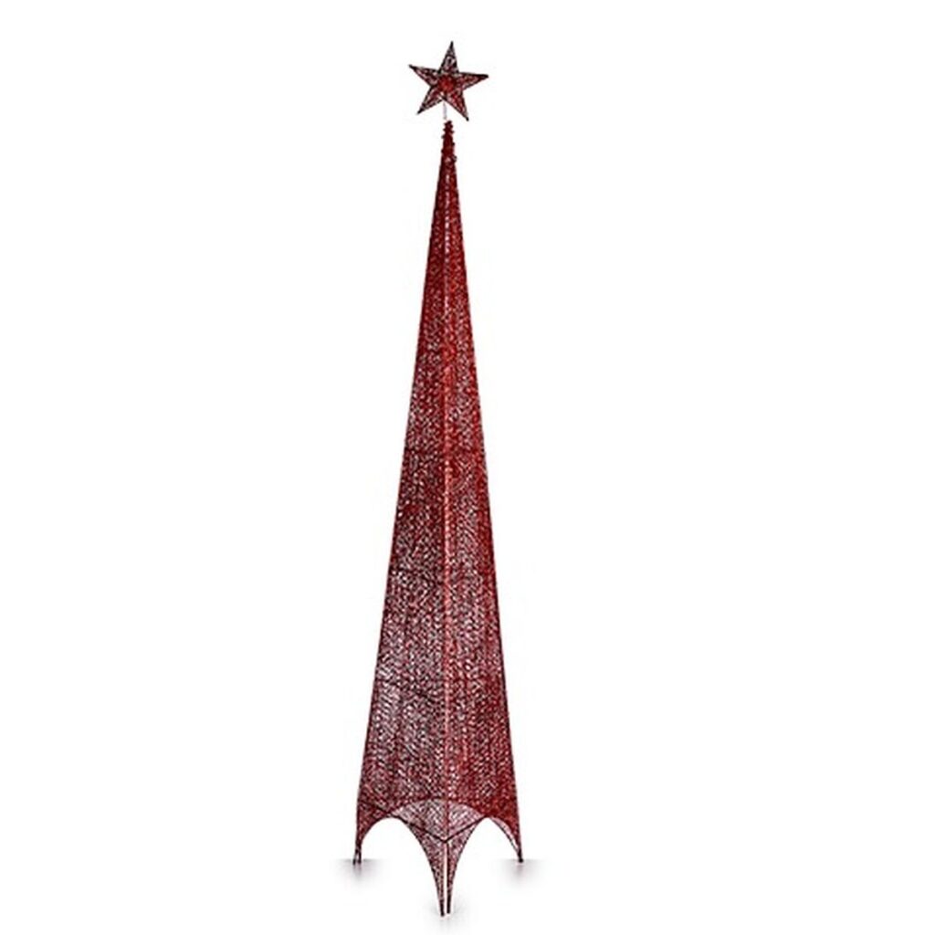 Χριστουγεννιάτικο δέντρο Πύργος Κόκκινο Μέταλλο Πλαστική ύλη 42 x 218 x 42 cm (3 Μονάδες)