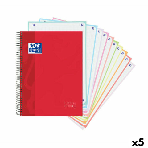 Φορητό υπολογιστή Oxford Europeanbook 10 School Classic Κόκκινο A4 150 Φύλλα (5 Μονάδες)
