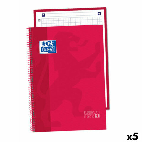 Φορητό υπολογιστή Oxford Europeanbook 1 Κόκκινο A5 80 Φύλλα (5 Μονάδες)