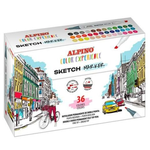Σετ Μαρκαδόροι Alpino Sketch Marker Διπλό άκρο Πολύχρωμο (4 Μονάδες)