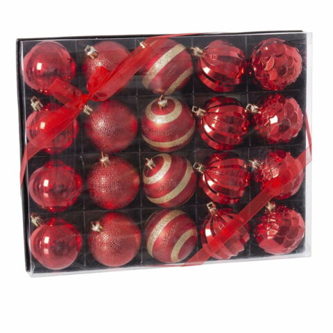 Χριστουγεννιάτικες μπάλες Κόκκινο Πλαστική ύλη 6 x 6 x 6 cm (20 Μονάδες)