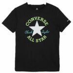 Παιδικό Μπλούζα με Κοντό Μανίκι Converse Dissected Chuck Patch Dial Up Μαύρο