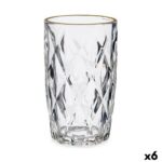 Ποτήρι Διαμάντι Χρυσό Διαφανές Γυαλί x6 (340 ml)