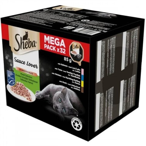 Γατοτροφή Sheba Megapack Κοτόπουλο Salmon Τόνος Πάπια 32 x 85 g