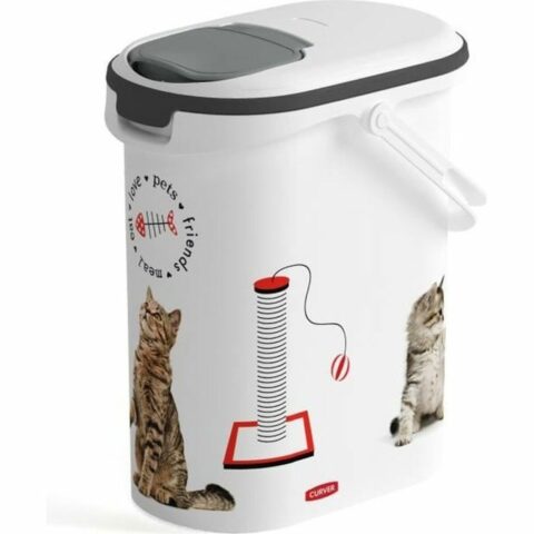 Κουτί τροφίμων για κατοικίδια Curver Love Pets Γάτα Λευκό 4 κιλά