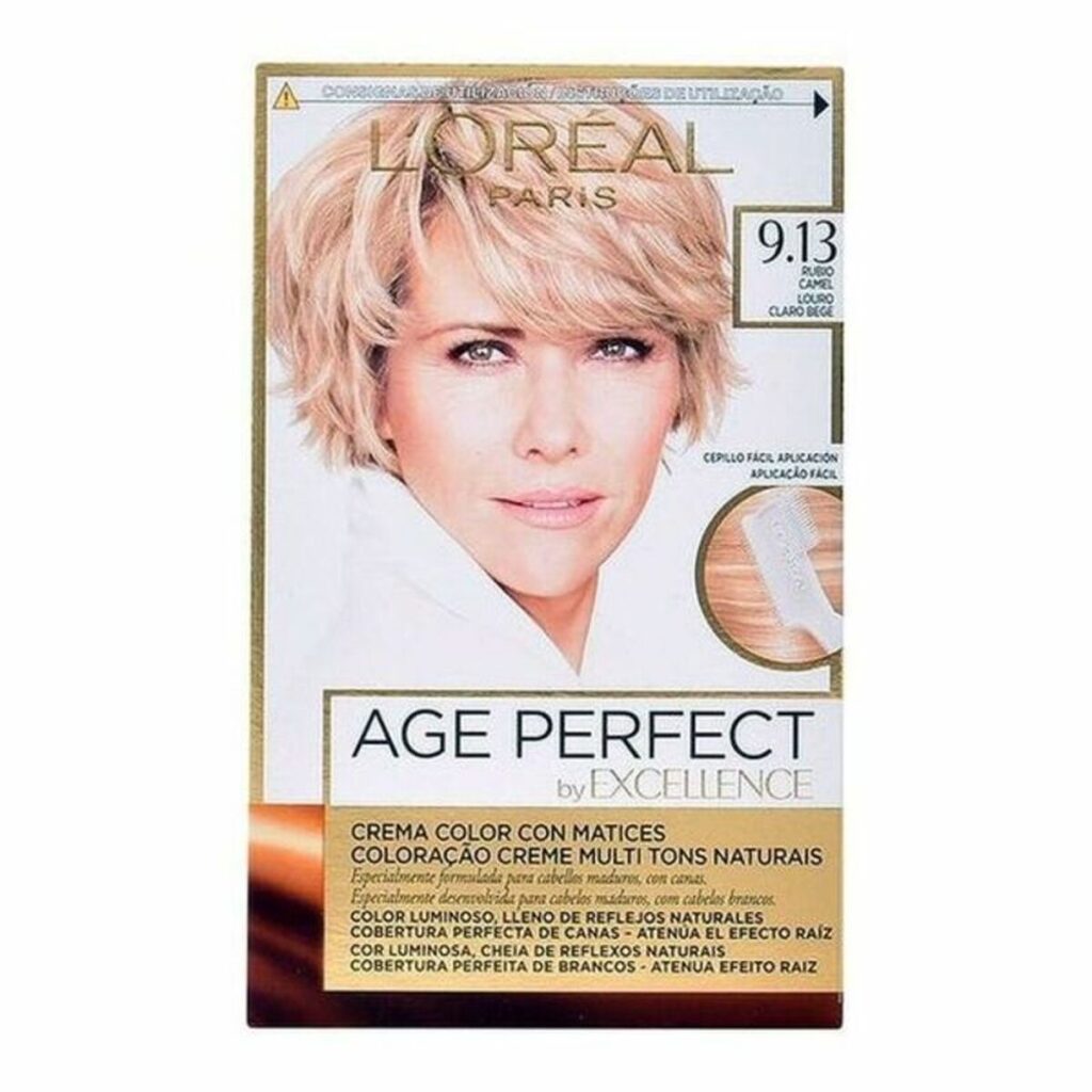 Αντιγηραντική Μόνιμη Βαφή Excellence Age Perfect L'Oreal Make Up Excellence Age Perfect Nº 9.0-rubio muy claro Nº 8.0-rubio clar