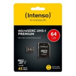 Κάρτα Μνήμης Micro SD με Αντάπτορα INTENSO 34234 UHS-I XC Premium Μαύρο