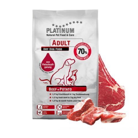 Φαγητό για ζώα Platinum Adult Beef + Potato Ενηλίκων Βόειο κρέας 5 kg