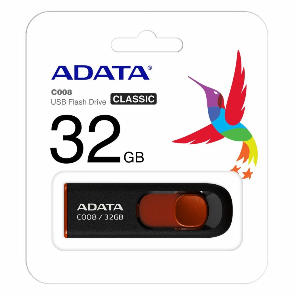 Στικάκι USB Adata AC008-32G-RKD Μαύρο/Κόκκινο 32 GB
