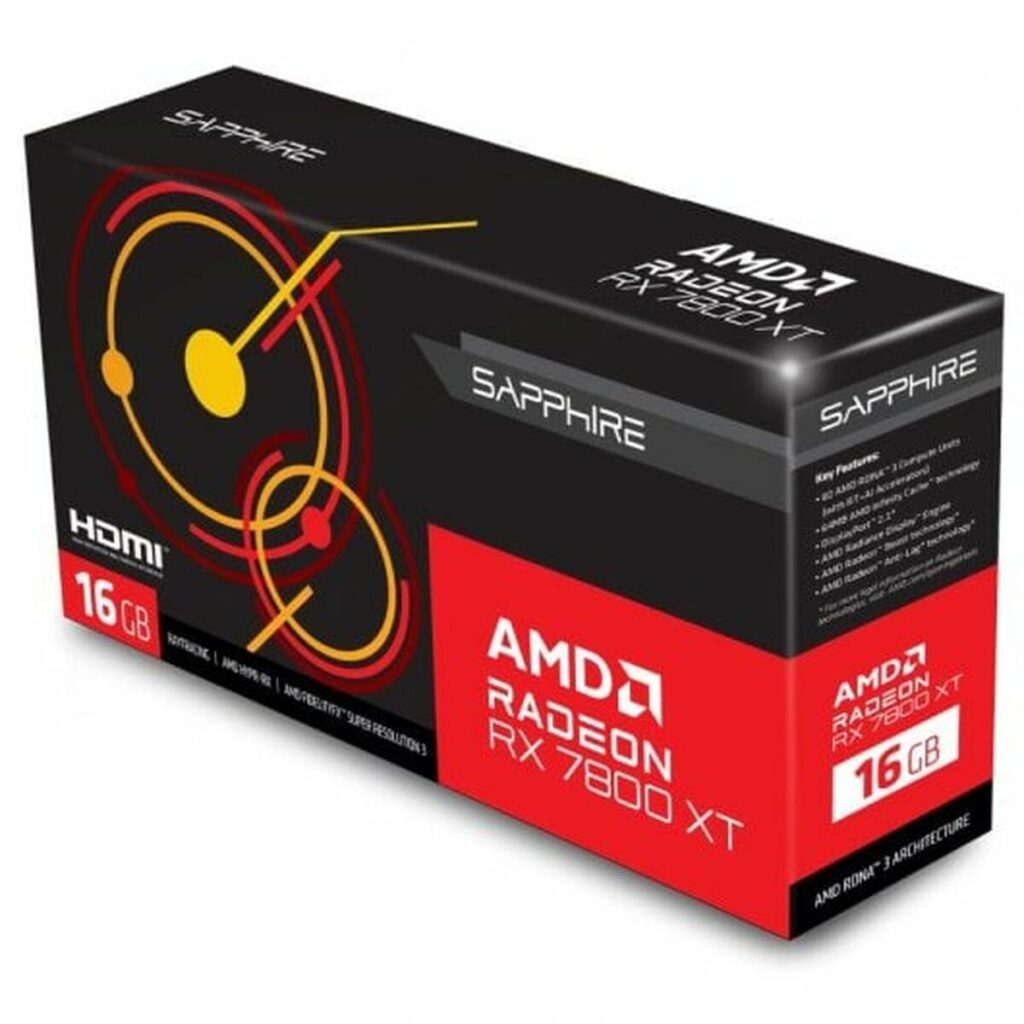Κάρτα Γραφικών Sapphire RX 7800 XT AMD AMD RADEON RX 7800 XT 16 GB RAM GDDR6