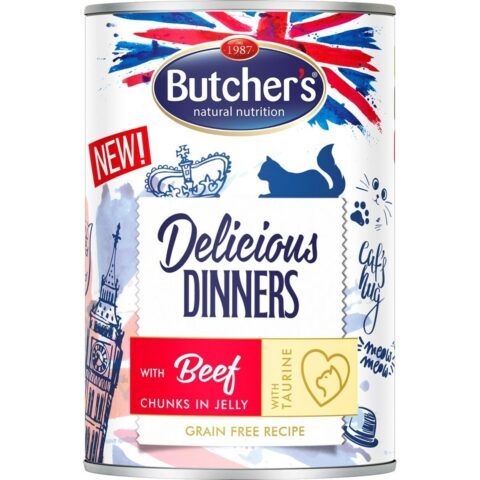 Γατοτροφή Butcher's Delicious Dinners Κοτόπουλο Βόειο κρέας 400 g