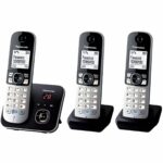 Ασύρματο Τηλέφωνο Panasonic KX-TG6823 Λευκό Μαύρο Μαύρο/Ασημί