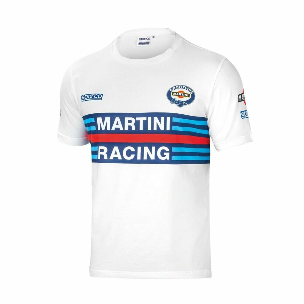 Ανδρική Μπλούζα με Κοντό Μανίκι Sparco Martini Racing Λευκό XL