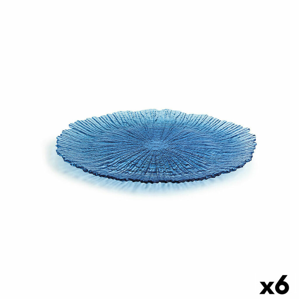 Επίπεδο πιάτο Quid Mar De Viento Μπλε Γυαλί Ø 28 cm (x6) (Pack 6x)