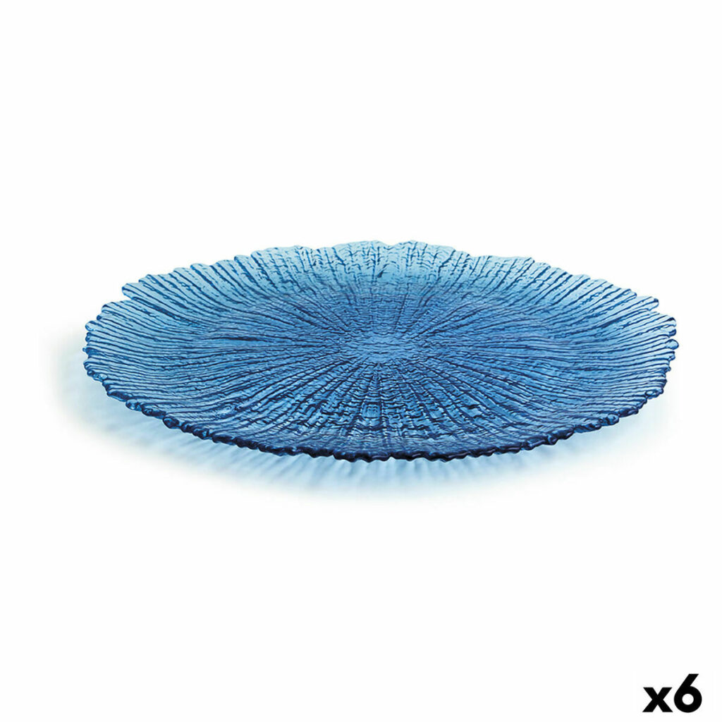 Επίπεδο πιάτο Quid Mar De Viento Μπλε Γυαλί Ø 32 cm (x6) (Pack 6x)