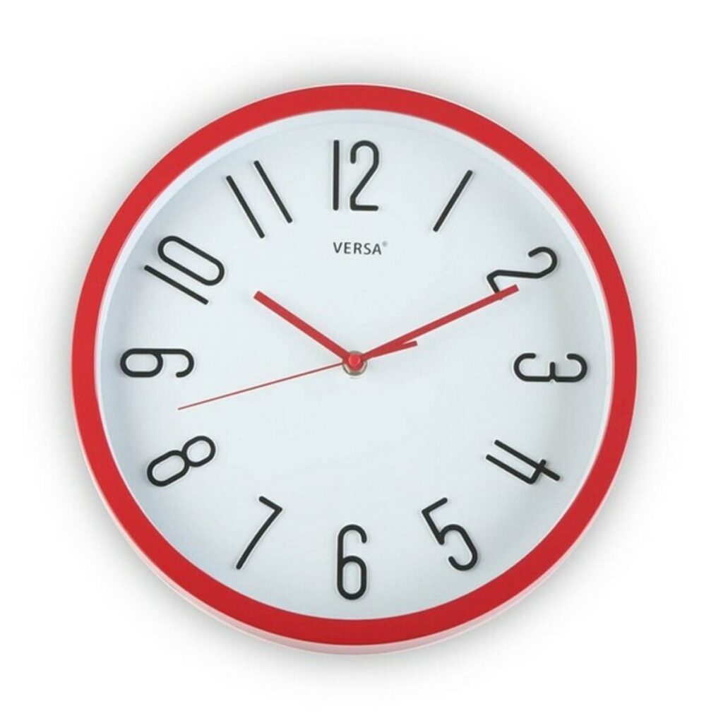 Ρολόι Τοίχου Κόκκινο Πλαστική ύλη (Ø 30 cm)