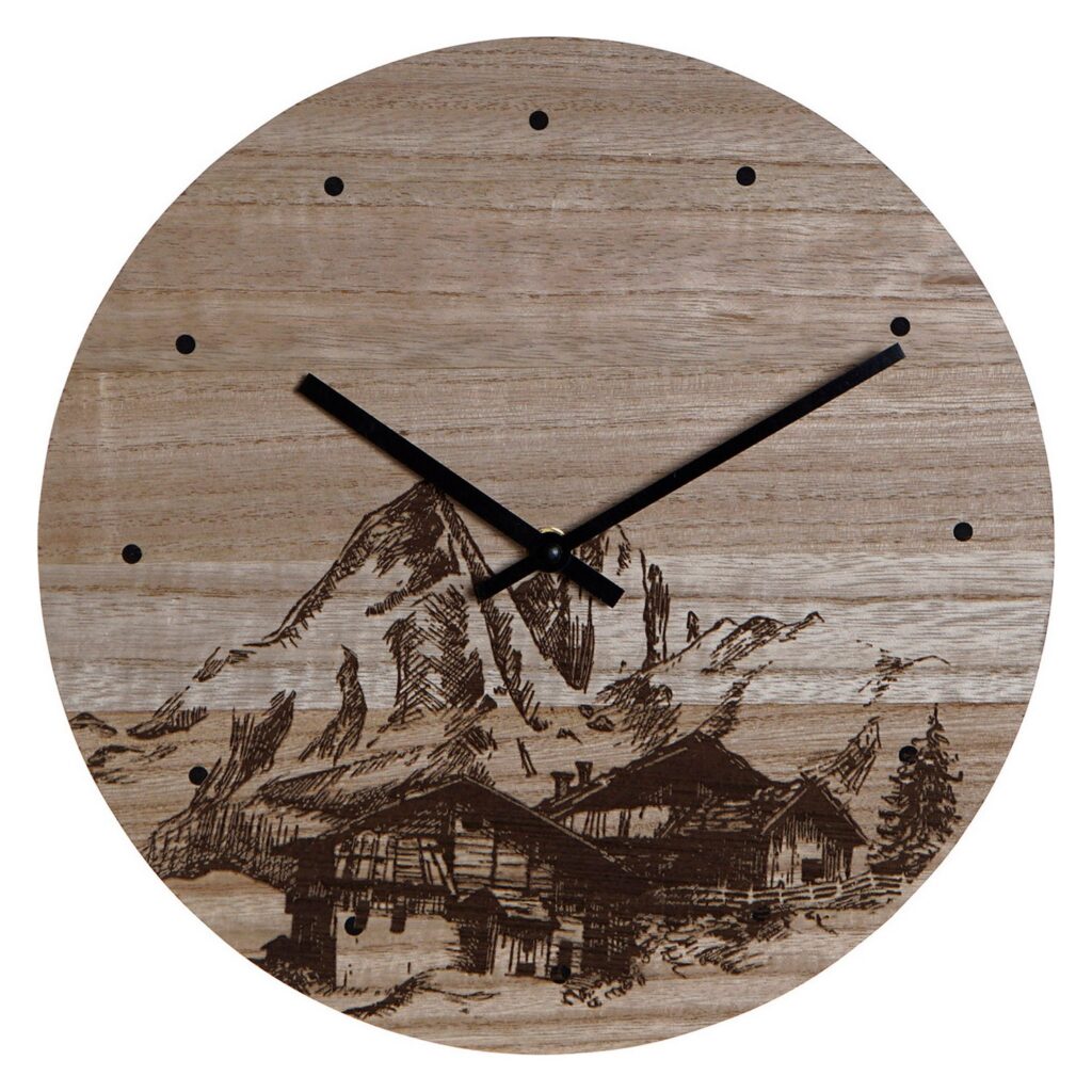 Ρολόι Τοίχου DKD Home Decor 8424001759712 Μαύρο Ξύλο Ξύλο MDF Βουνό 30 x 30 x 1