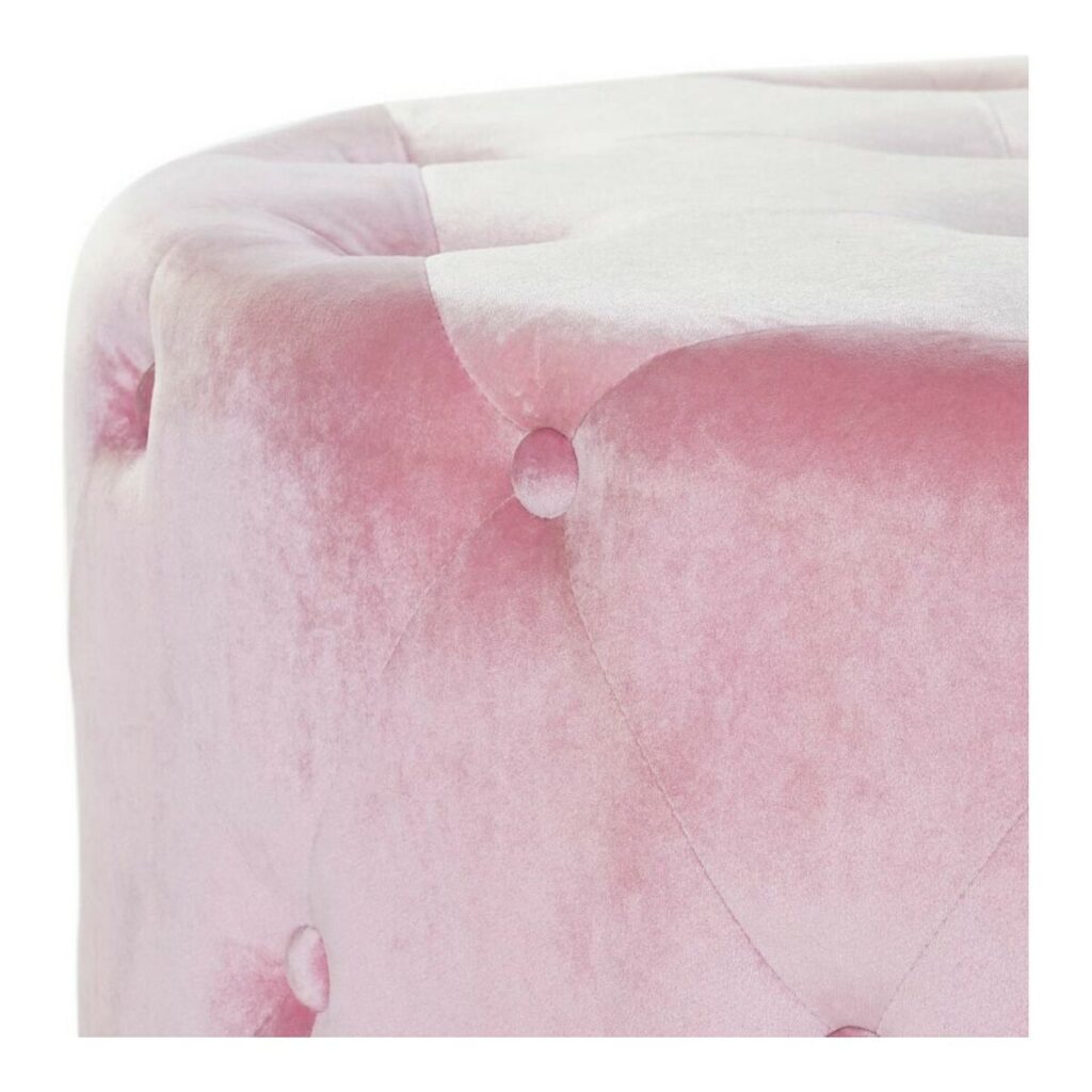 Υποπόδια DKD Home Decor Ροζ Velvet Ξύλο MDF Glam (2 pcs)