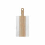 Πίνακας κοπής DKD Home Decor Λευκό Φυσικό Bamboo Μάρμαρο 38 x 18 x 1 cm (12 Μονάδες)