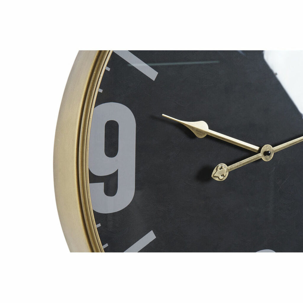 Ρολόι Τοίχου DKD Home Decor Κρυστάλλινο Μαύρο Χρυσό Σίδερο (60 x 6.5 x 80 cm)