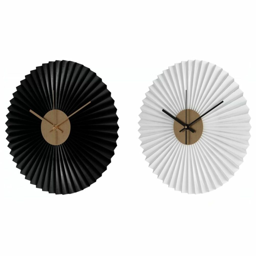 Ρολόι Τοίχου DKD Home Decor Λευκό Μαύρο Λευκό/Μαύρο Σίδερο Πλαστική ύλη Σύγχρονη 30 x 4 x 30 cm (x2)