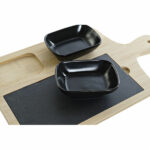 Σετ Ορεκτικών DKD Home Decor Μαύρο Φυσικό Bamboo Πήλινα Σχιστόλιθος Cottage 33 x 19