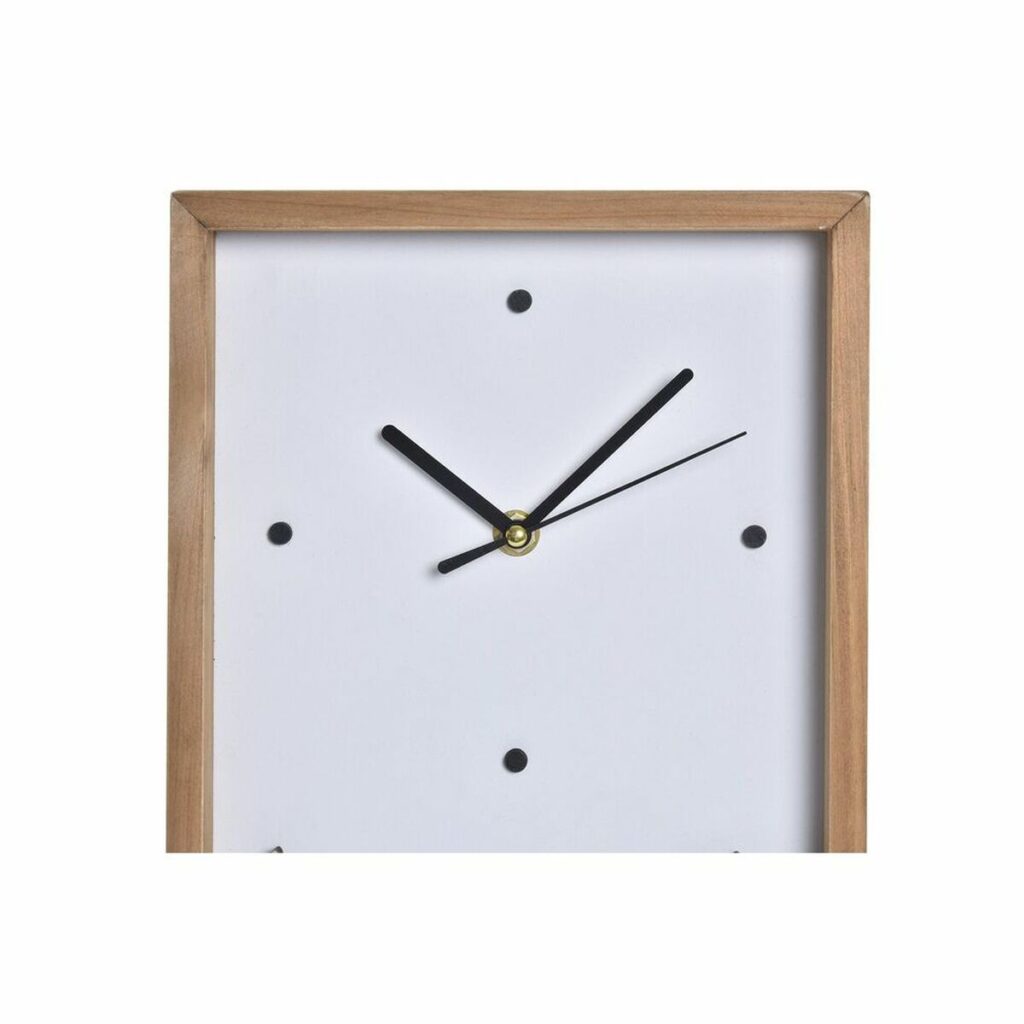 Ρολόι Τοίχου DKD Home Decor Λευκό Καφέ Ξύλο Σπίτια Urban 20 x 4 x 30 cm